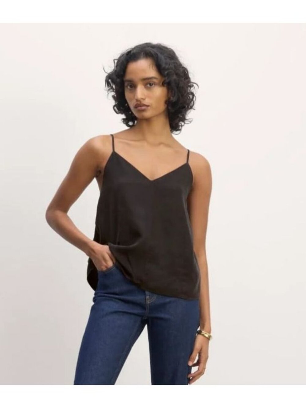 Everlane The Cami in Butterlite Women's Size 12 in Black New With Tags!